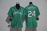 Women Seattle Mariners #24 Ken Griffey Green New Cool Base Stitched Jersey,baseball caps,new era cap wholesale,wholesale hats